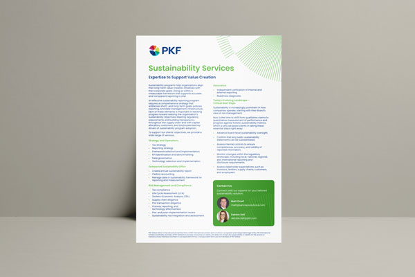 Sustainability services brochure